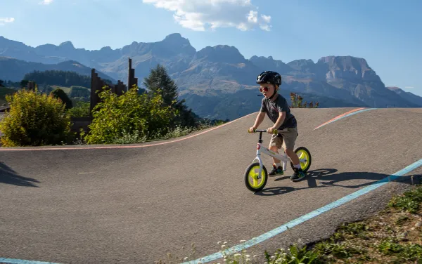 draisienne devant chaîne des Aravis