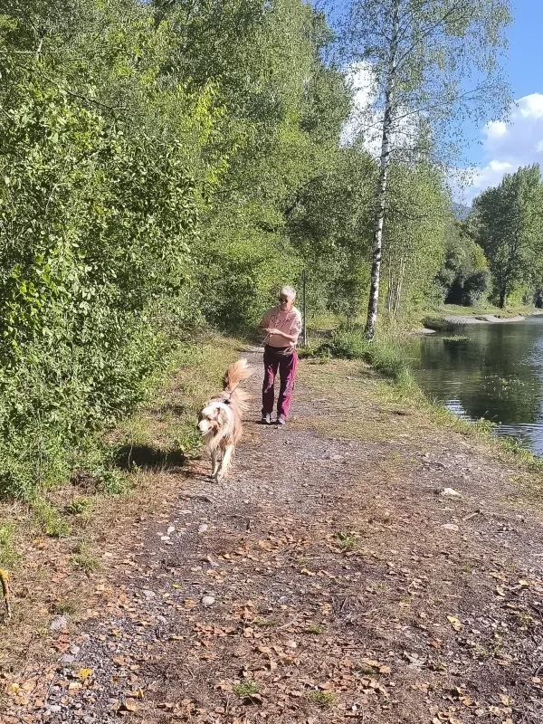 Mycki en piste au lac des ilettes