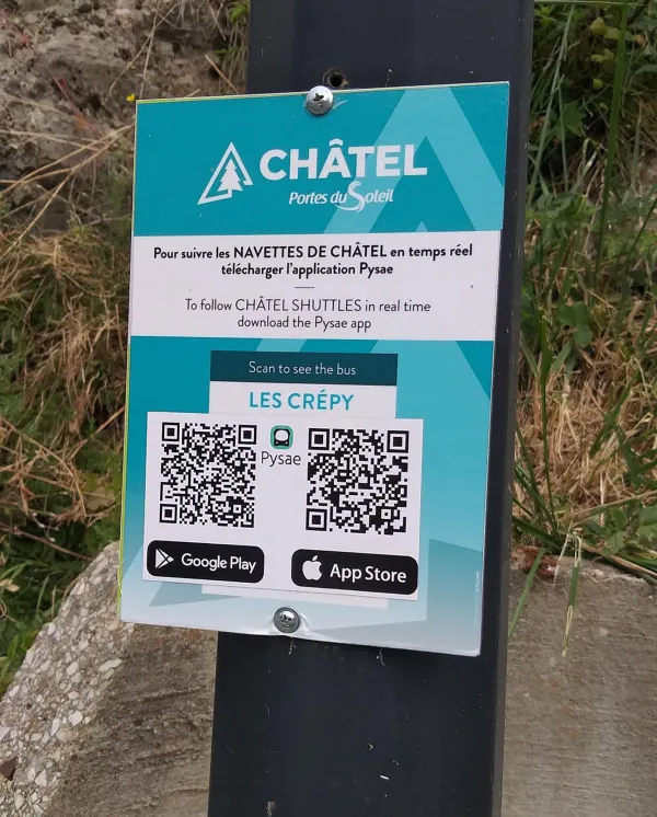 Panneau avec QR Code pour l'application Pysae