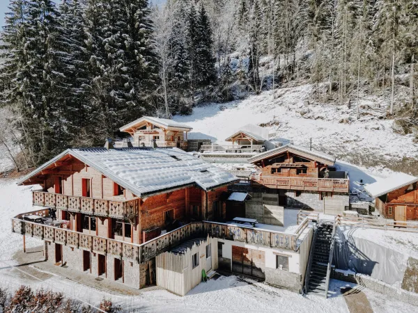 Ensemble de chalets hiver