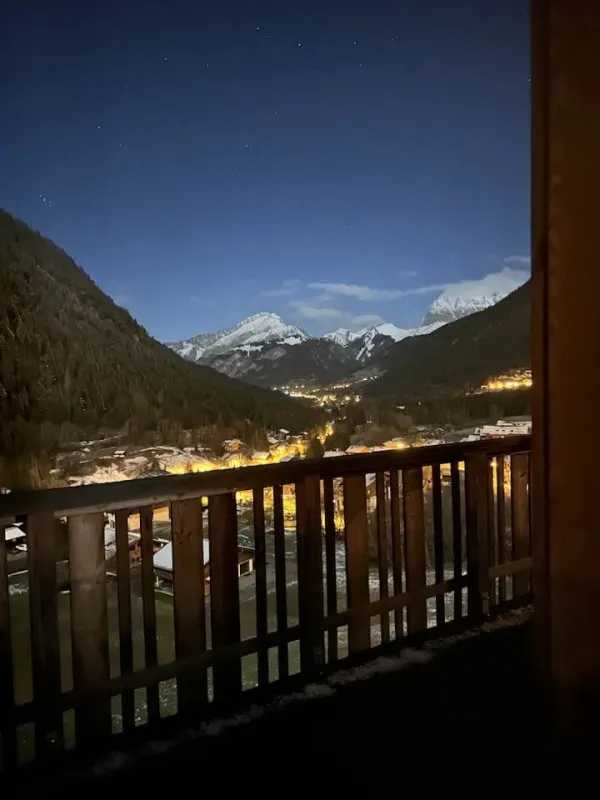 Terrasse le soir hiver