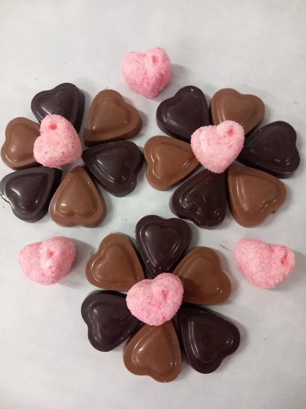 coeur carmel et guimauve Saint-Valentin