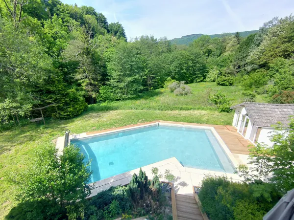 vue sur le jardin depuis les chambres