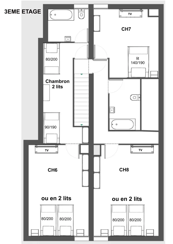 Plan du 3ème étage