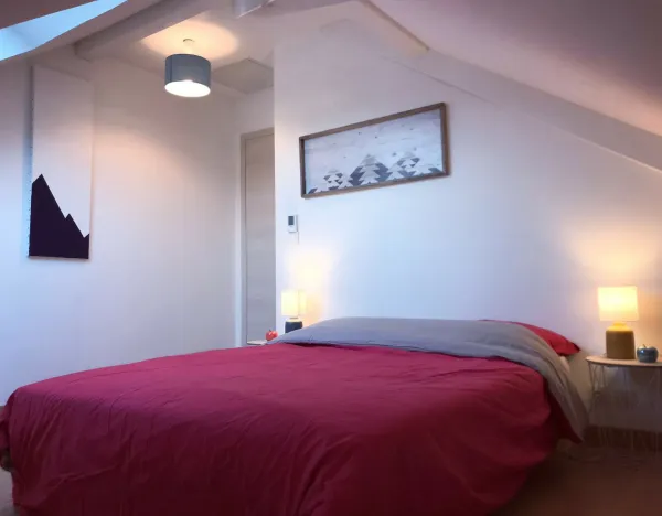 chambre lit rose