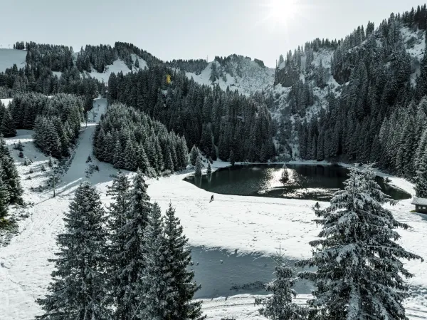 Le lac de la Mouille en hiver