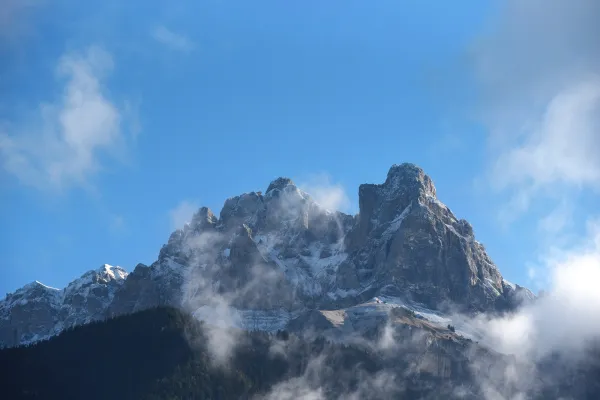Aiguilles de Warens depuis Sallanches début hiver