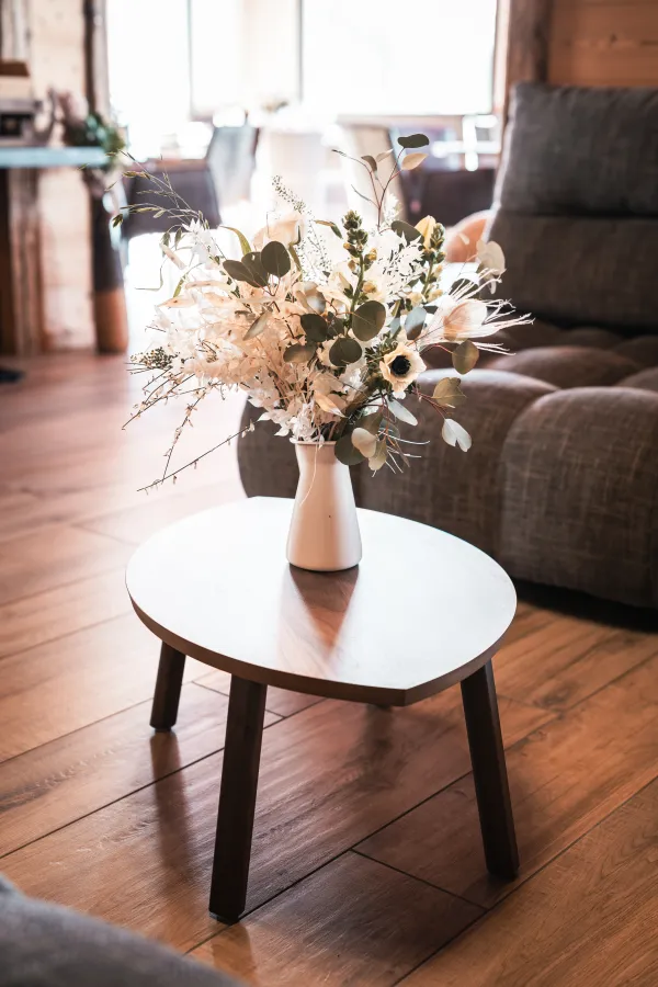 Table avec vase