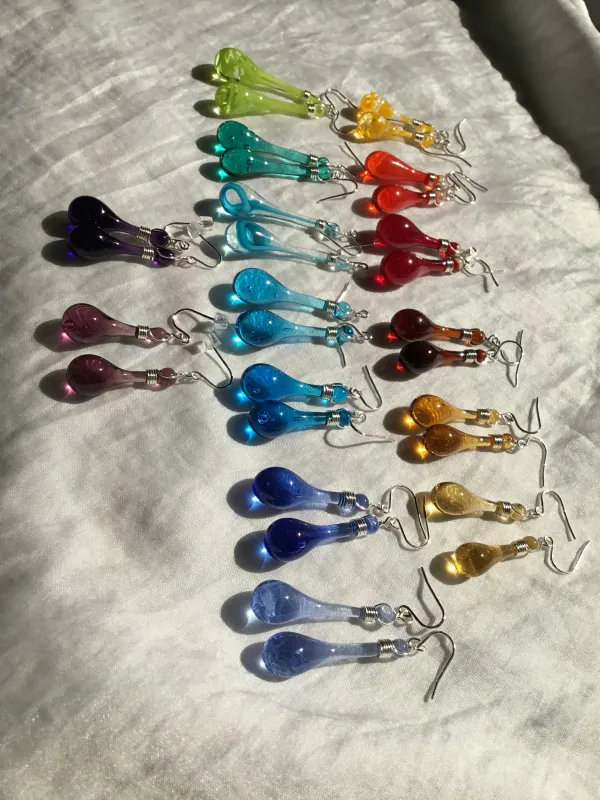 boucles d'oreilles perles de verre